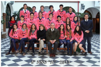 PROMOCIÓN 2013 • 5º A: ANGEL, Marcos Joaquín. ASTE, Tomas. BARREDO, Ludmila María. BORDA, Estefanía. FAUR, Brian Isaac. GARCIA MIGUEL, Carolina. GIUNTINI, Mateo. GONZALEZ CARVAJAL, Santiago Juan. GRECO COPPI, Agustín Tomas. LEE, María José. LISA, Agustina. MANGIONI, Gabriela. MARQUEZ, Agustín María. MATTIO, Ignacio Darío. MENENDEZ, Pedro. ROMERO, Guadalupe. SANCHEZ CHECA, María Florencia. SOTO, Lucía Manuela. TITTO, Ricardo Alejandro. YOMA, Jorge Anwar. ZAPIOLA GARCIA, Calixto. 5º B: BARRACO, Tomas. CAINZO, María Del Rosario. CASARES, Federico Martin. DABAS, Paloma Ailen. FARAH, Nicolás Daniel. FERNANDEZ, Álvaro Juan. FERNANDEZ LOLEO, José Abel. GIULIANI FERRARI, Martina. GOGORZA, Camila. GONZALEZ BAQUE, Pilar. KOZAMEH, Julia. LABRIT, Tomas Pedro. LORENZO, Julia. MORA, Daniel. RENOM, Matías Abel. RIVAS, Paula. RODRIGUEZ SOURROUILLE, María Victoria. SALDOMANDO, Juan Manuel. SZEMZO, Tomas Jorge. TAIN MELHEM, Hernán Ignacio. VASQUEZ, Ramiro Gustavo. 5º C: ALEGRE, María Belén. ANTONELLI, Luciano. ARCE, Florencia Sol. BULYGIN, Pedro. CAIA, Tomas. CHELLI, Tatiana. FORTUNATO, Joaquín Alberto. GARCIA SEOANE, Delfina. GREGORINI, Cosima. KIM, Micaela. LOZANO, Ramiro. MAINAR CUDA, Tomas Federico. MALLO, Sofía Carla. MATTA Y TREJO, Federico. NAVILLI, Alfredo. ORSILLO, Manuel. PEREYRA SIBILLA, Pedro José. SAGALOVSKY, Tatiana. SASTRE, Pedro. TRAMA, Lucía Magali. YACONIS, María Daira.