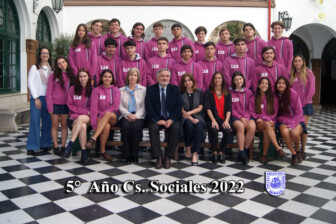 PROMOCIÓN 2022 • 5º Orientación en Ciencias Naturales: AGUILÓ, Catalina. BOHR, Martina Pilar. CIURO, Esmeralda. CUELLO, Sofía. DERITO FRIEIRO, Renata Rosa. DIAZ ACOSTA, Paloma. ESPIÑEIRA MARROQUÍN, Lola. FASSBIND, Juana. GIORGIO CANTEROS, Franco. LABRIT, Maria Catalina. LAMBERTUCCI, Juana. LÓPEZ AREAN, Isabel. POMBO, Belén. SASTRE, Victoria. TOBAL, Delfina Victoria. 5º Orientación en Ciencias Sociales y Humanidades: AGUILERA ROMERO, Mauricio Alejandro. ALEMAN JUAREZ, Facundo. ALMENDRA, Samirah Gabriela. BATTAGLIA, Ian Luca. BENITEZ, Consuelo Pilar. CORDIANO, Caterina. FERNÁNDEZ, Fausto. GARCIA BALTAR, Lucas. HERNANDEZ, Carlye Zaniel. LABOLLITA, Pedro. LUONGO, Blas Maria. MÓNACO, Anna Emilia. PASCUALI, Dante. PEREZ FERNÁNDEZ, Camila. PEREZ MONTEIRO, Federico. PISANO, Maria Teresita. REMONDEGUI, Catherina Maitena. RODRIGUEZ LEE, Valentino. RUIZ, Gonzalo. SAVOIA, Vito Mateo. SCHIAVONI, Augusto. SOMADOSSI, Lucio Vito. URQUIZA, Pablo Ignacio. VIEL TEMPERLEY, Jerónimo.